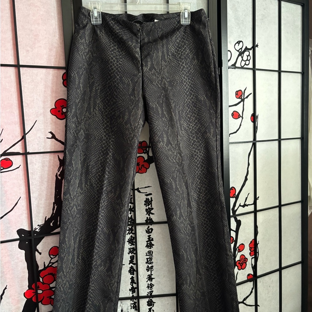 Chic Black Snake Print Y2K Pants